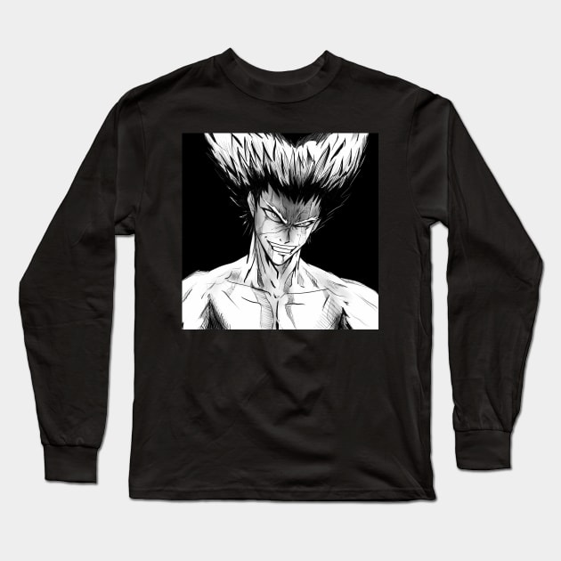 the mark of the wolves garou martial art expert in anime style ecopop in dark Long Sleeve T-Shirt by jorge_lebeau